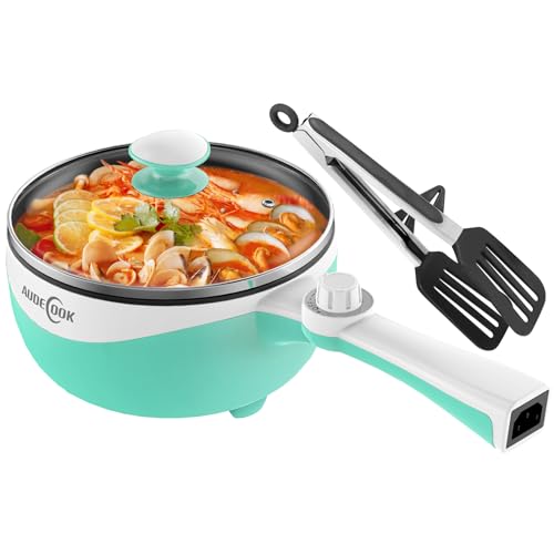 Audecook Electric Hot Pot – 1.7L Portable Nonstick Mini Skillet & Ramen Cooker