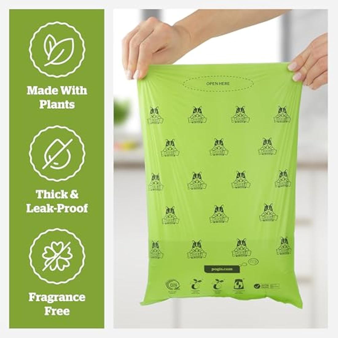 Pogi's Compostable Dog Poo Bags – Leak-Proof Plant-Based – 480 Bags