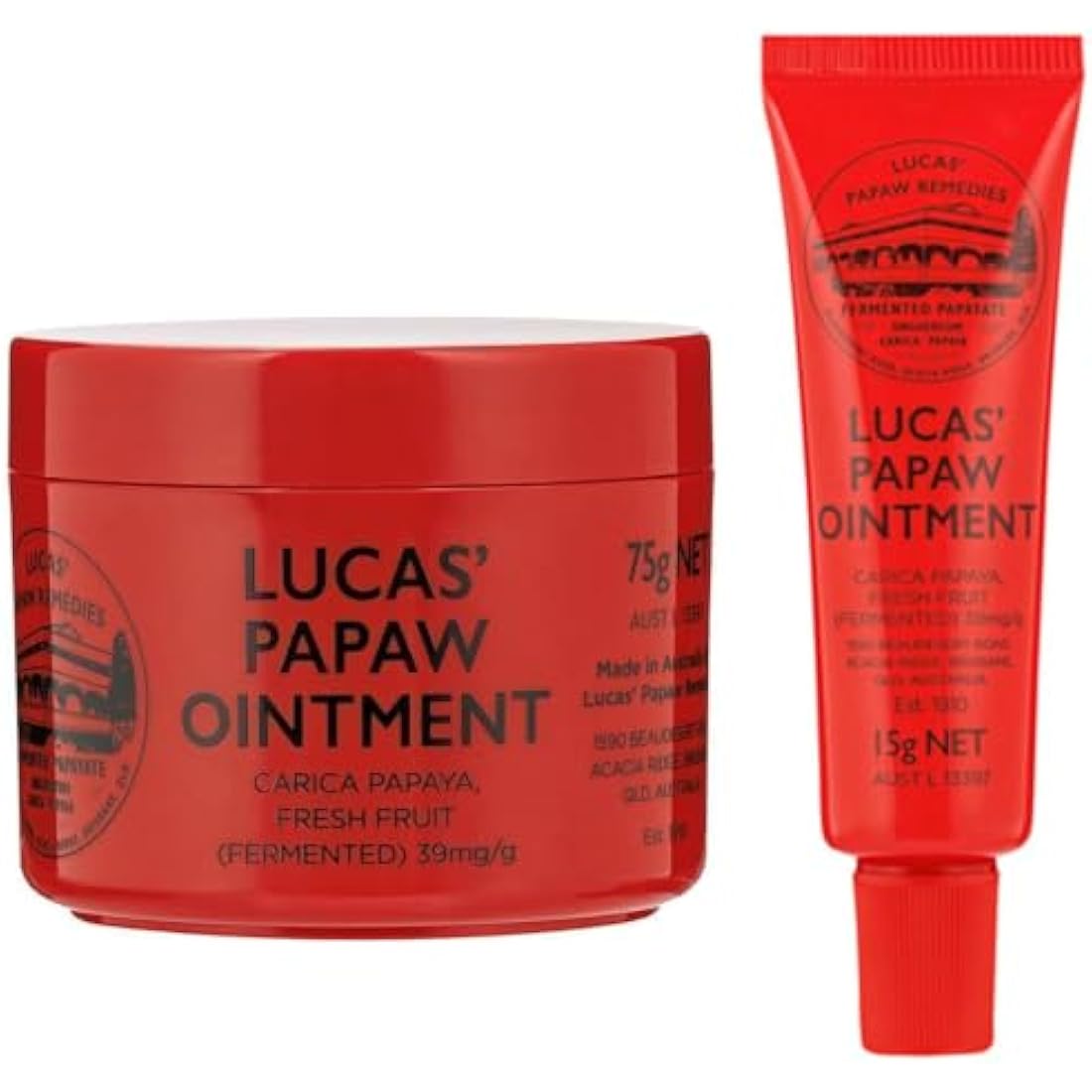 Lucas Pawpaw Ointment Gift Pack – 75g Tub and 15g Lip Balm Tube