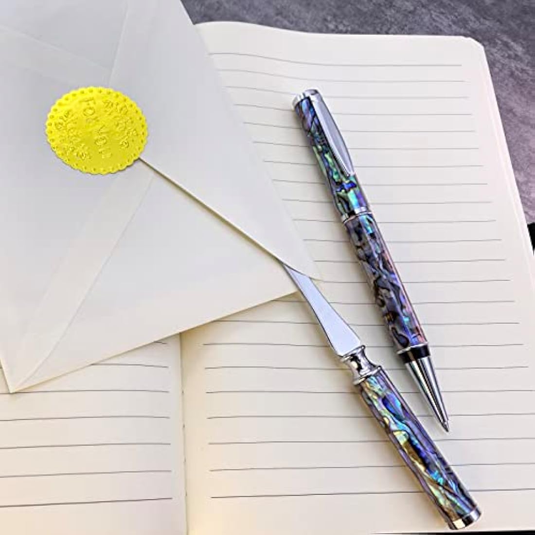 LACHIEVA LUX Abalone Shell Ballpoint Pen & Letter Opener Gift Set