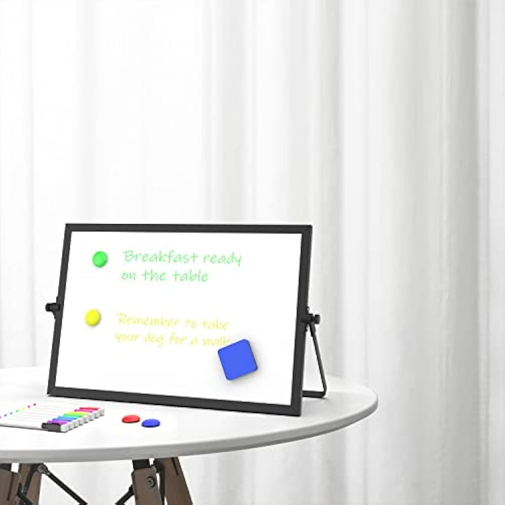 OWill Magnetic Desktop Whiteboard – 30x40cm Double-Sided A3 Easel Set