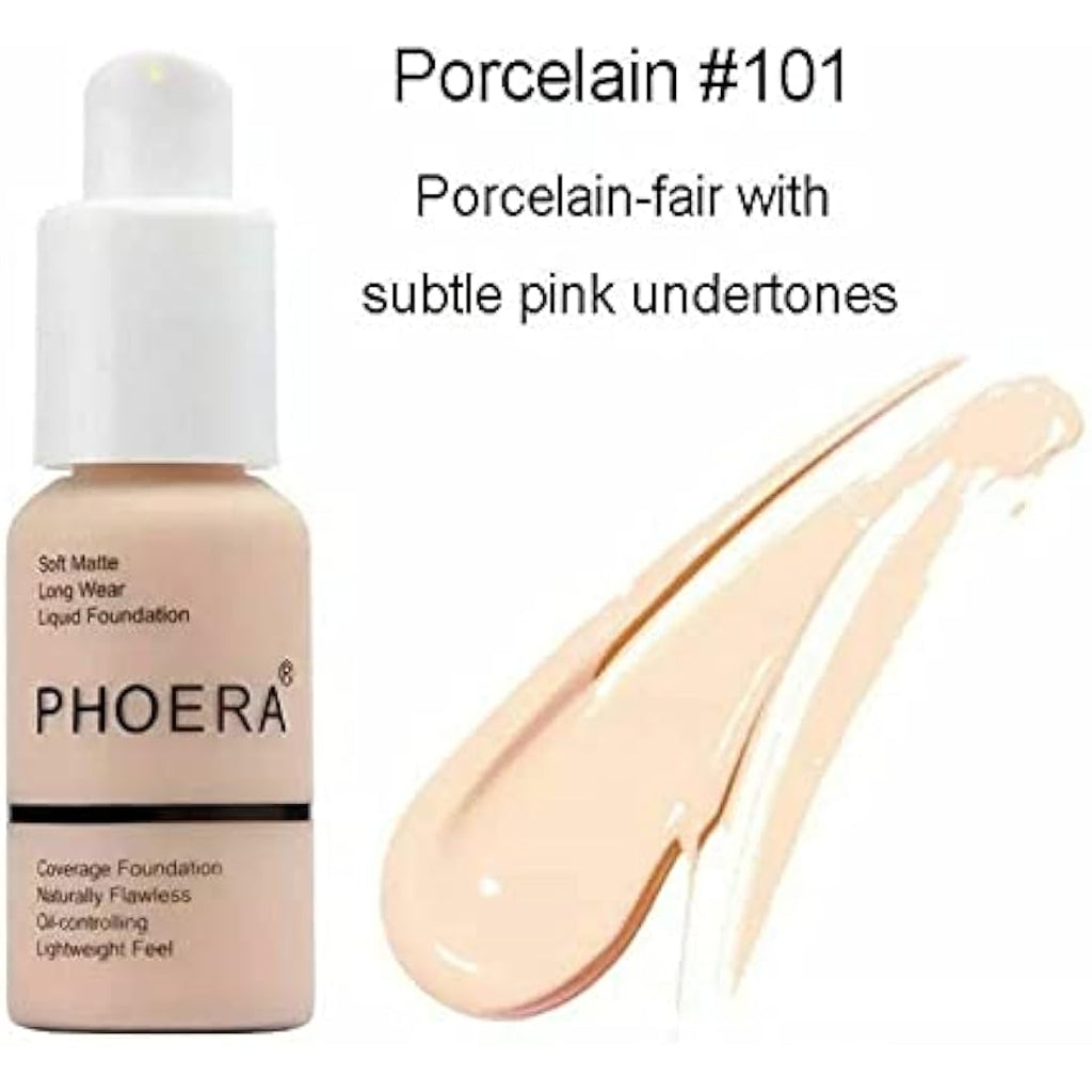 Phoera Full Coverage Matte Foundation - Long Lasting Oil Control (F101)