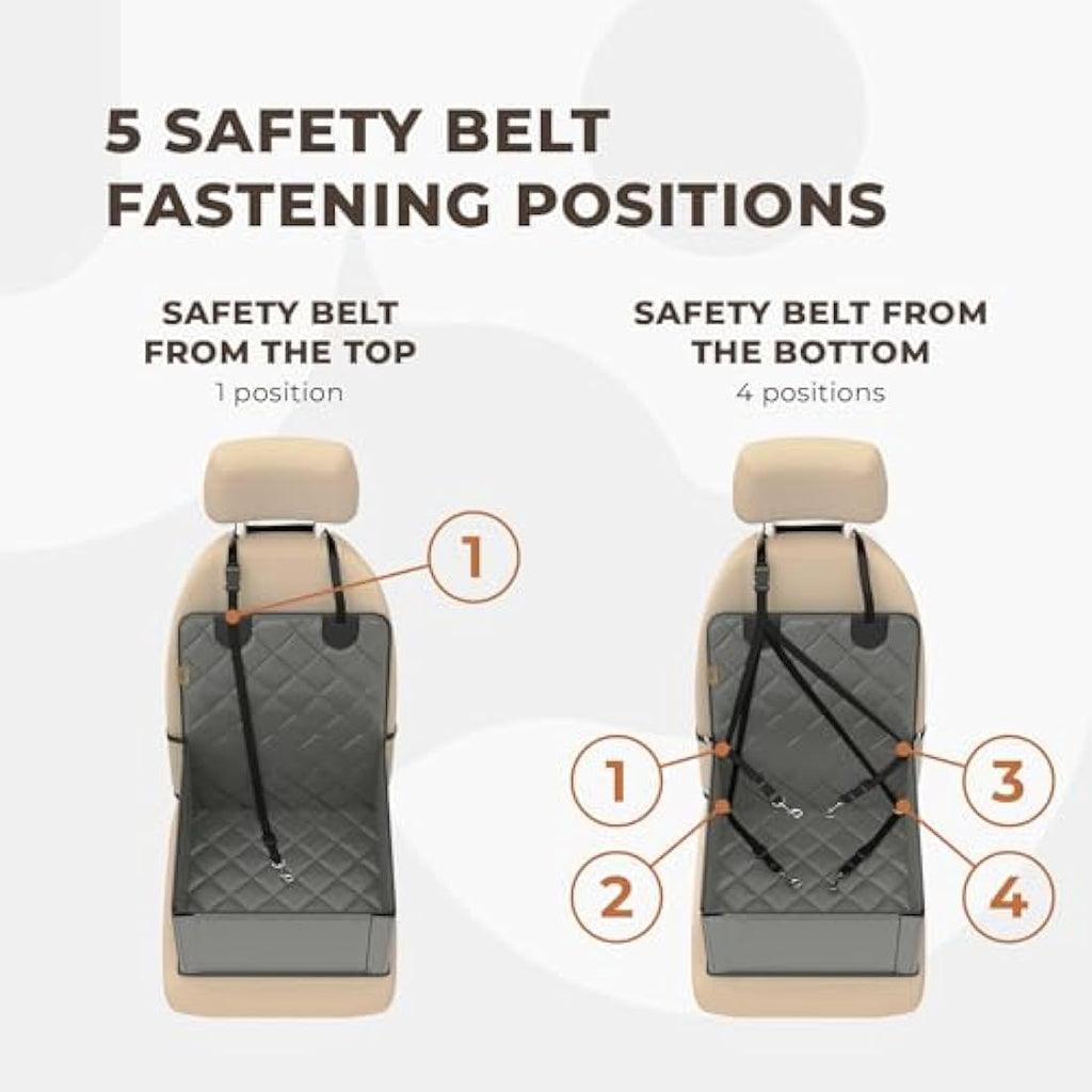 Wuglo Dog Car Seat – Waterproof Booster Seat with Reinforced Walls, Grey