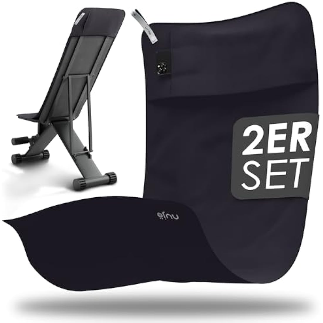 nujë Microfiber Fitness Towel 2-Piece Set with Pocket – Anthracite