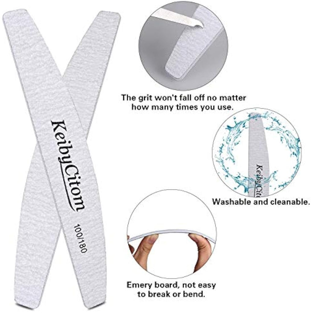 Professional Nail Files – 16 Pcs 100/180 Grit Emery Boards