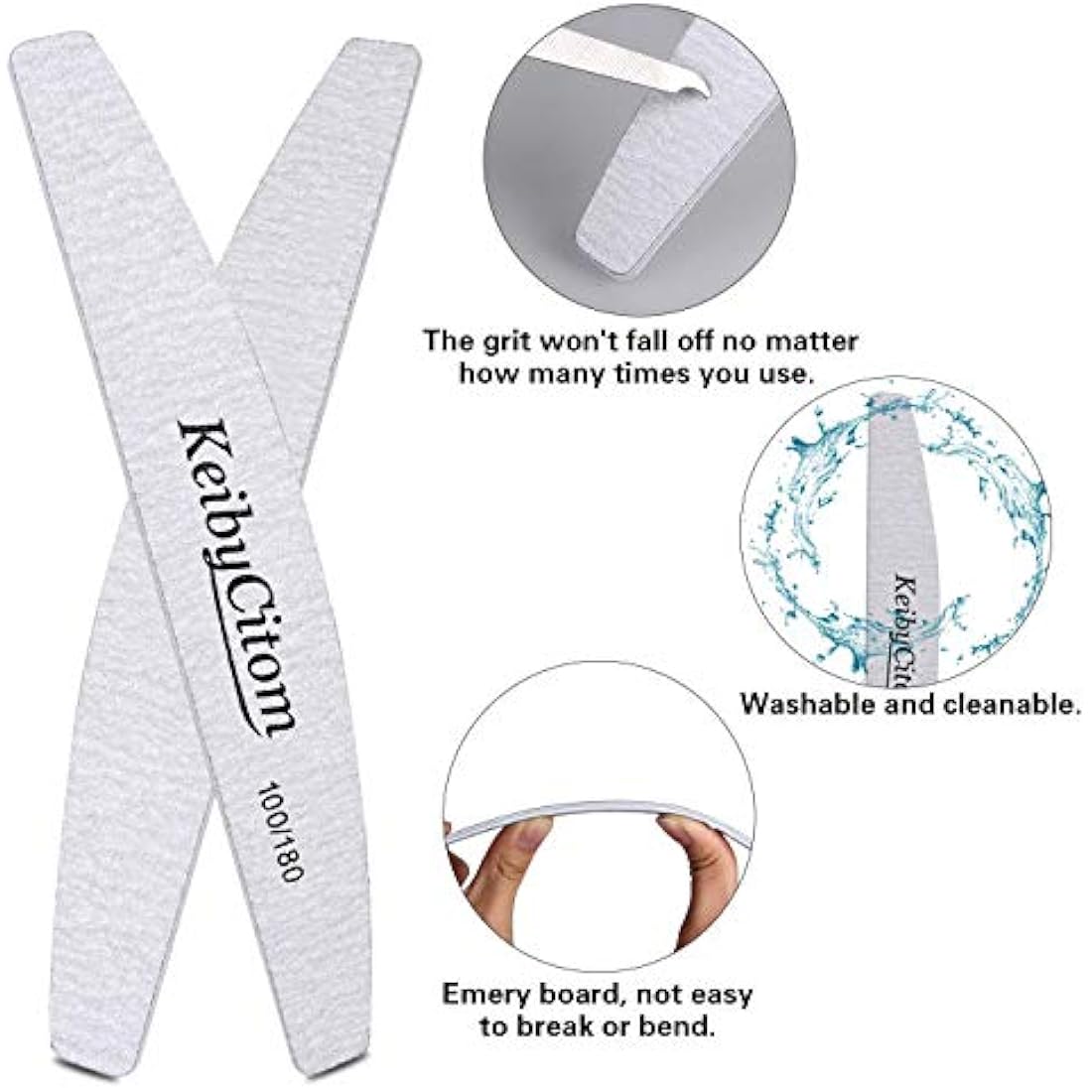 Professional Nail Files – 16 Pcs 100/180 Grit Emery Boards