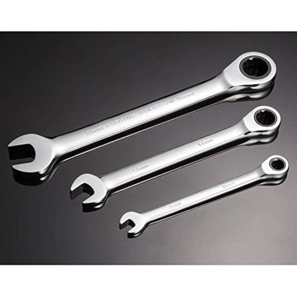 Qnkaa 12-Piece Metric Ratchet Spanner Set | 8-19mm Chrome Vanadium