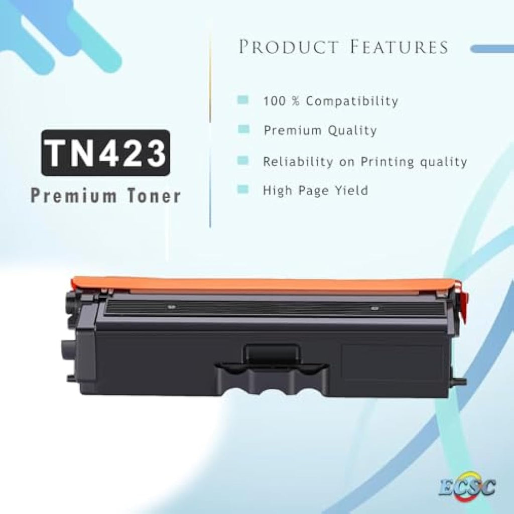 ECSC Compatible TN423 Toner Cartridges for Brother Printers, 4-Pack