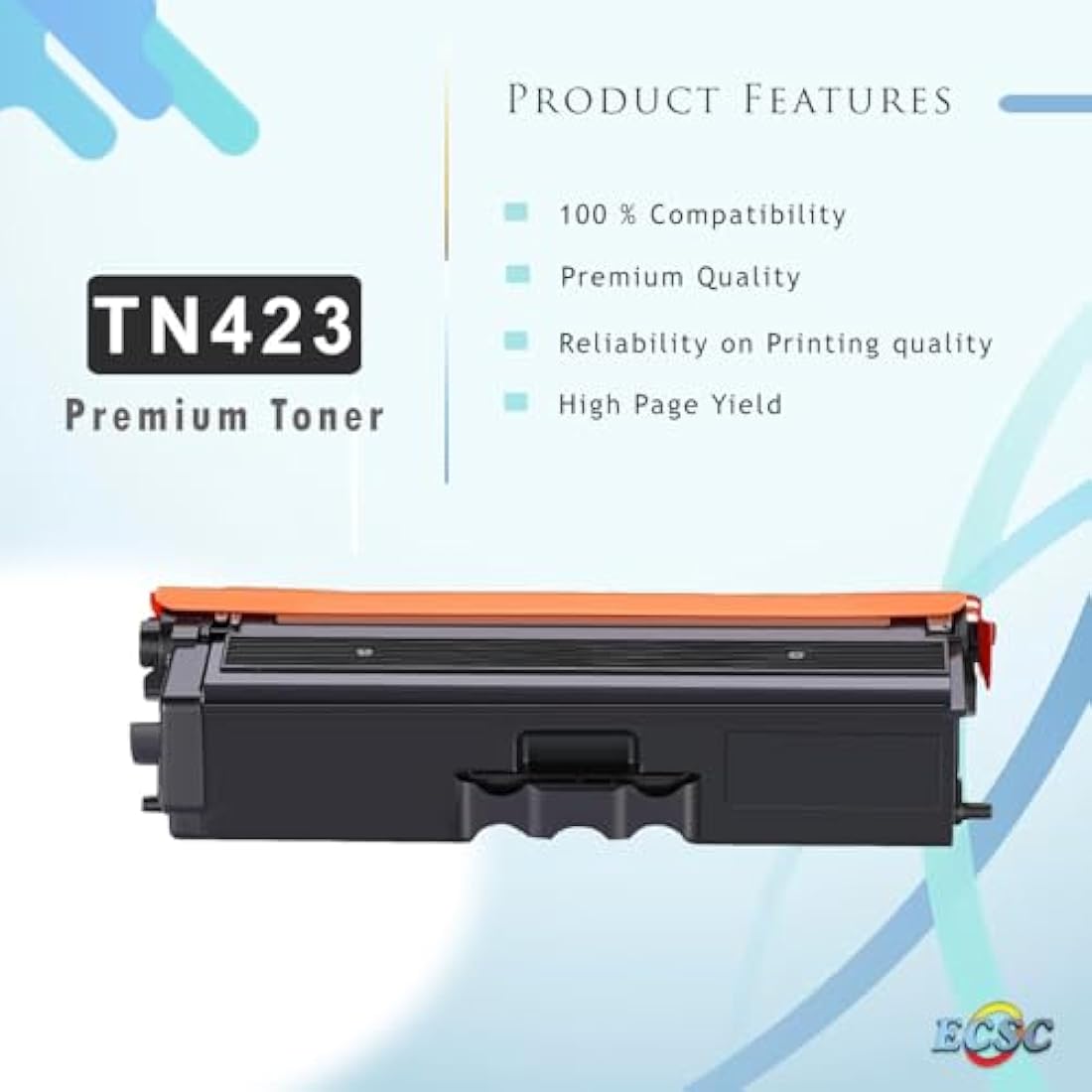 ECSC Compatible TN423 Toner Cartridges for Brother Printers, 4-Pack