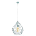 Eglo Carlton 1 Vintage Pendant Lamp | Mint Steel Wire Mesh Ceiling Light