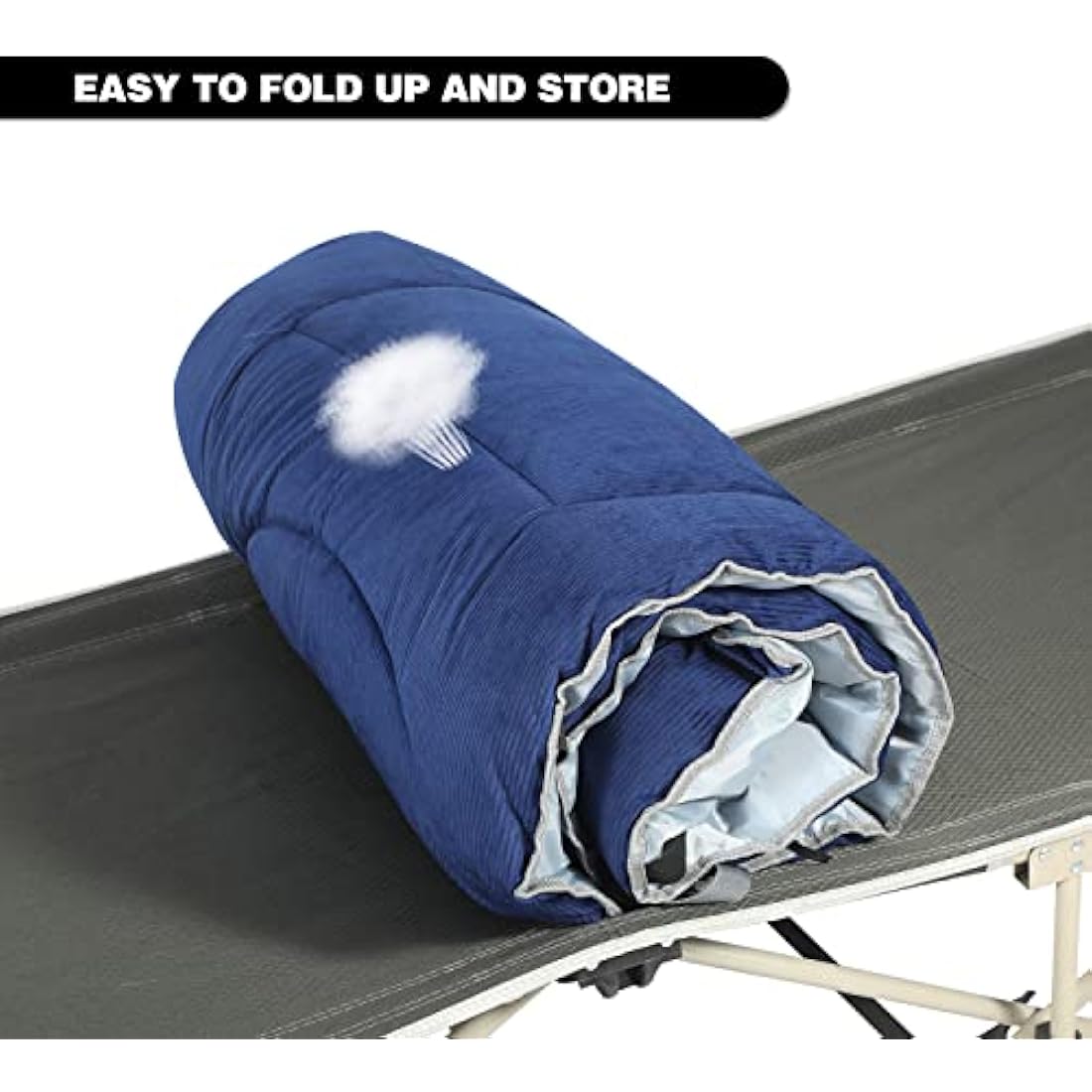 REDCAMP XL Camping Mattress Pad – Soft Corduroy Folding Cot Mattress