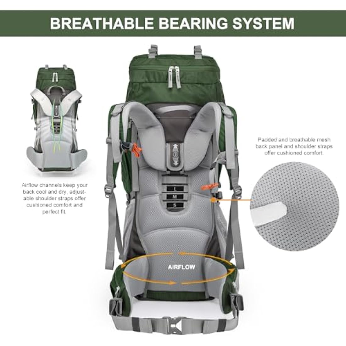 Mountaintop 70L Hiking Backpack | Internal Frame Trekking Rucksack