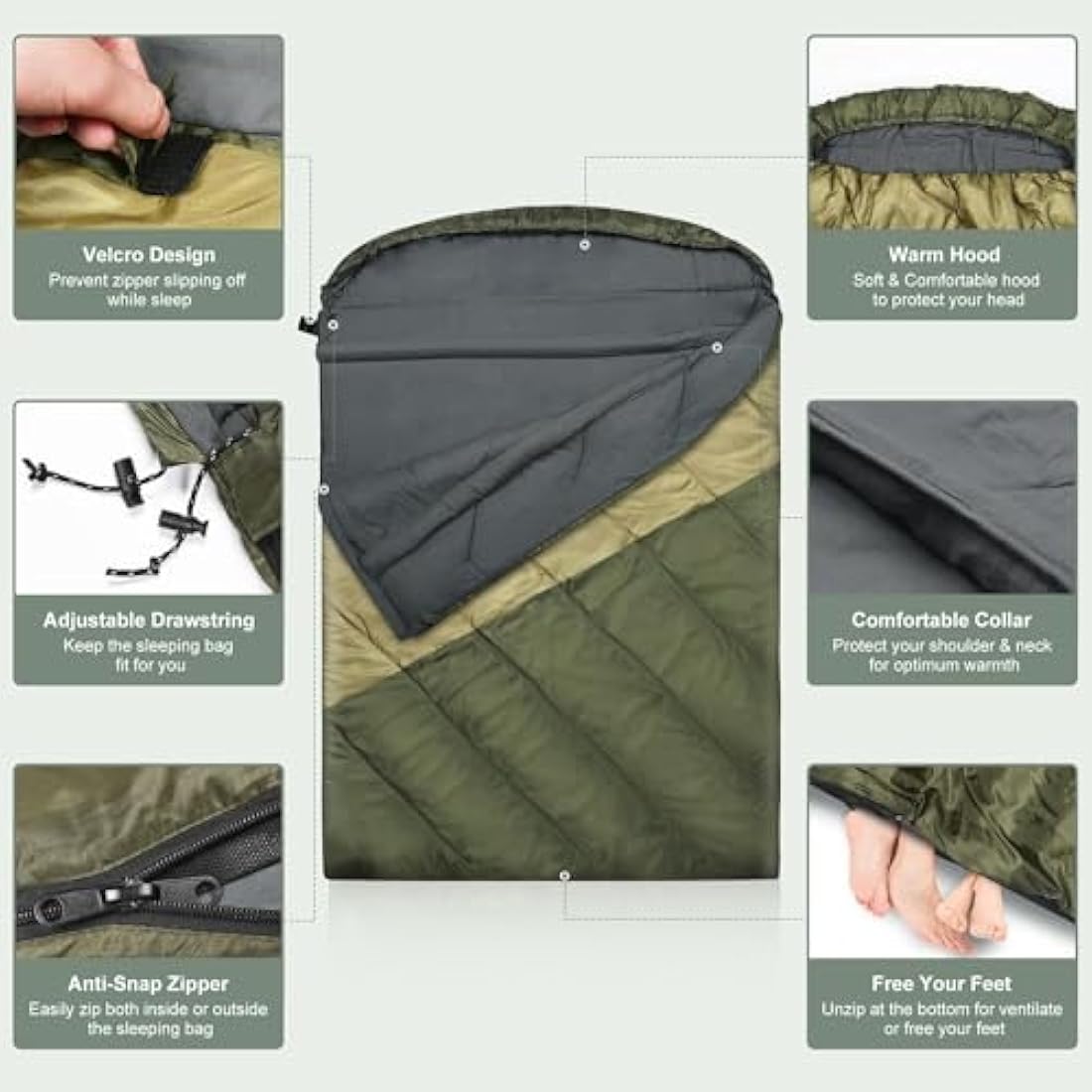 Mcota Double Sleeping Bag | XL Queen Size Waterproof Camping Gear