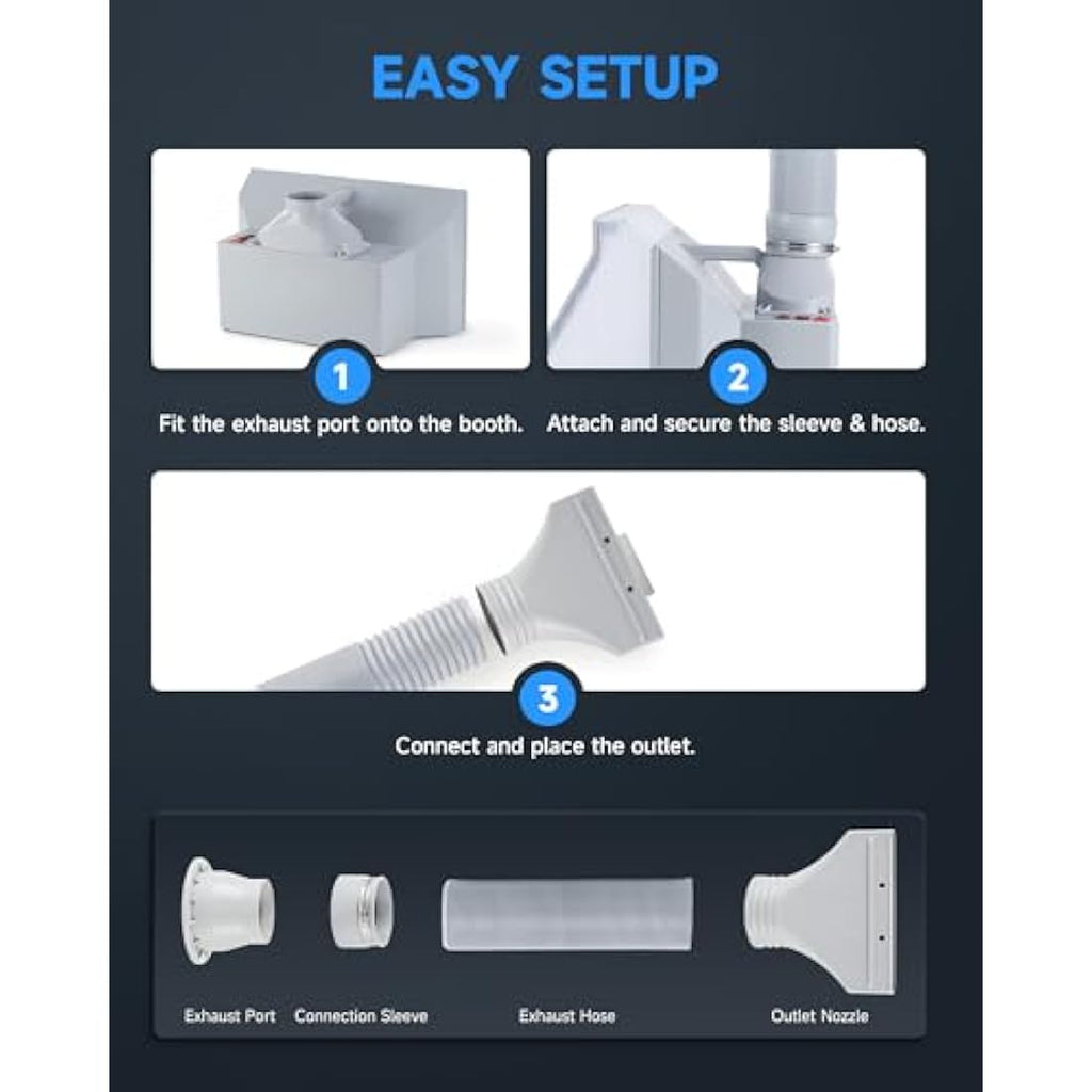CO-Z Portable Airbrush Spray Booth with LED Lights and 19cm Turntable