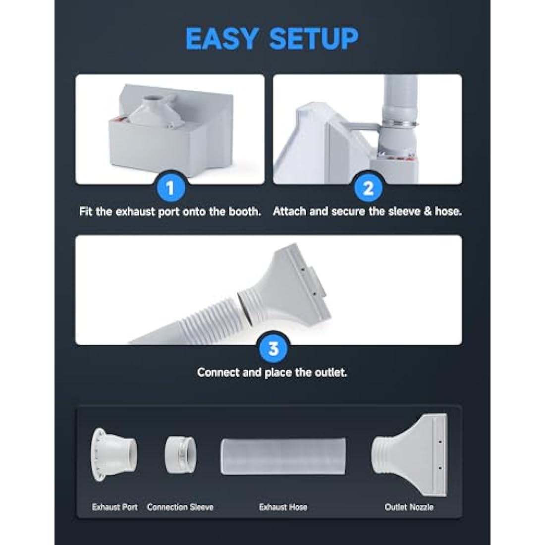 CO-Z Portable Airbrush Spray Booth with LED Lights and 19cm Turntable