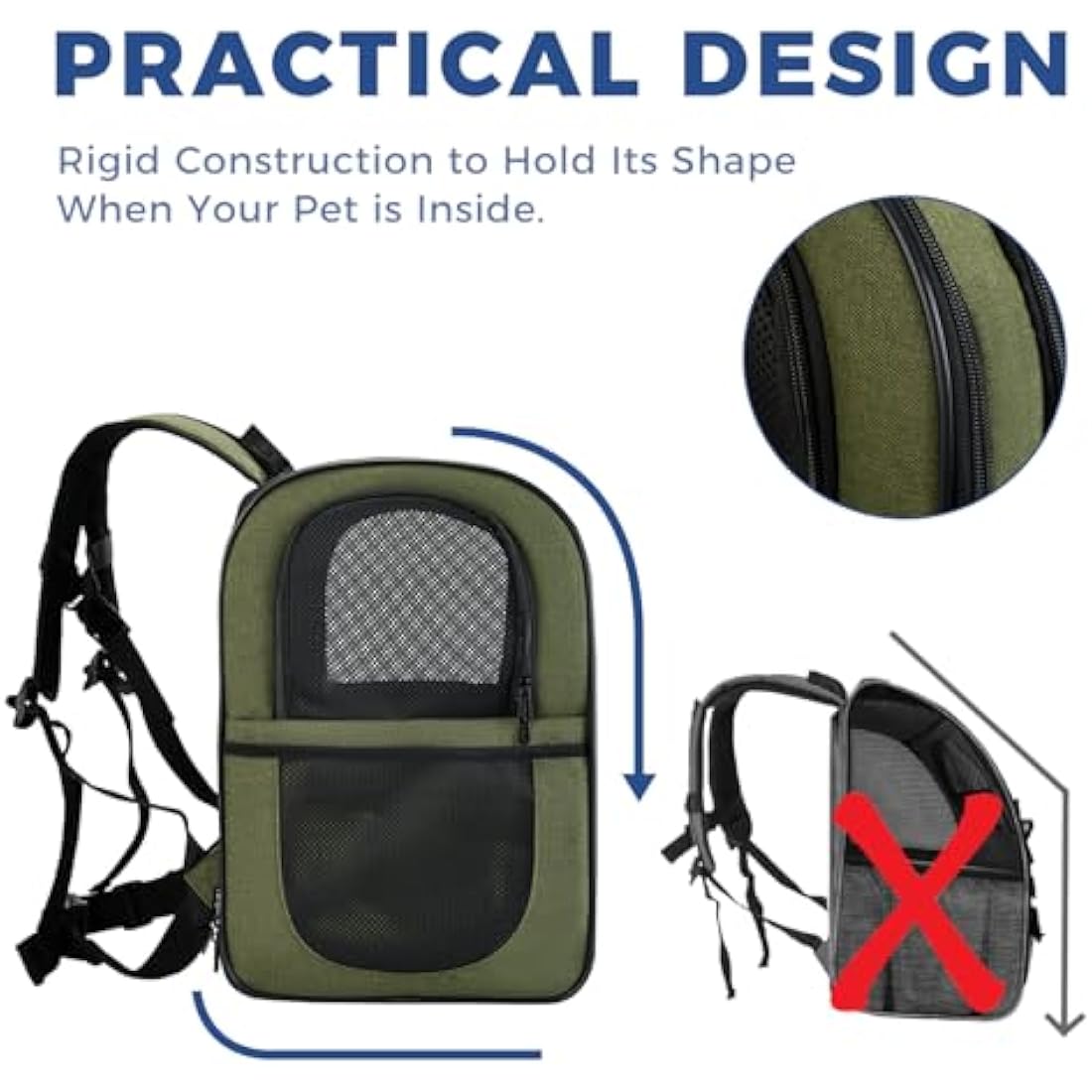 Apollo Walker Pet Carrier – Breathable Mesh Backpack for Hiking, Green