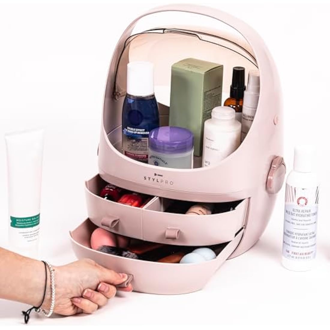 STYLPRO Beauty Pod | Dustproof Makeup & Skincare Organiser with 3 Drawers