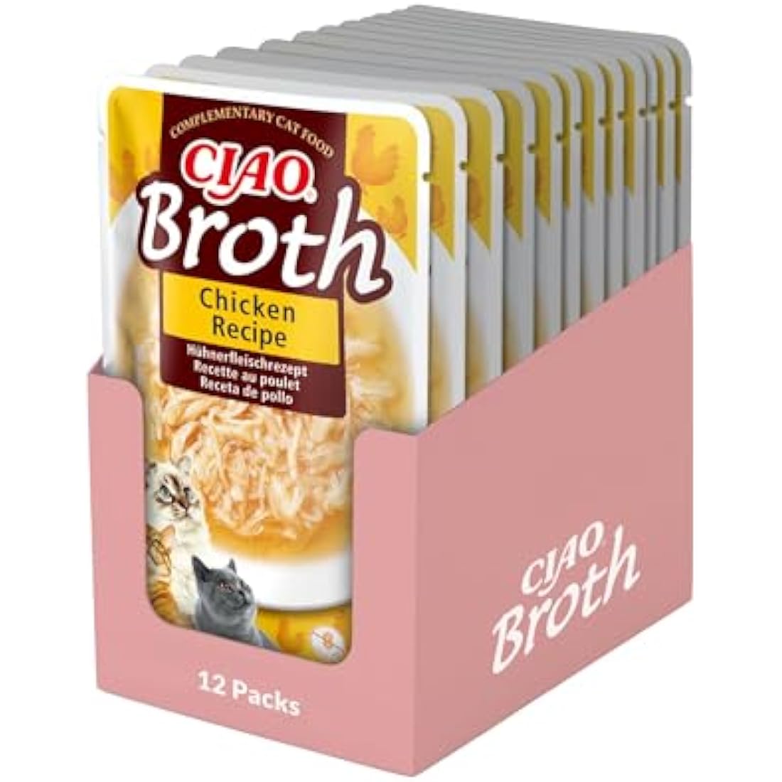 Inaba Ciao Chicken Broth Wet Cat Food Topper - Grain Free - 12 Packs