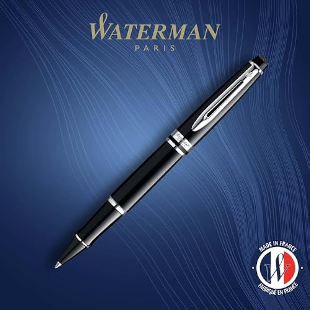 Waterman Expert Rollerball Pen | Gloss Black with Chrome Trim