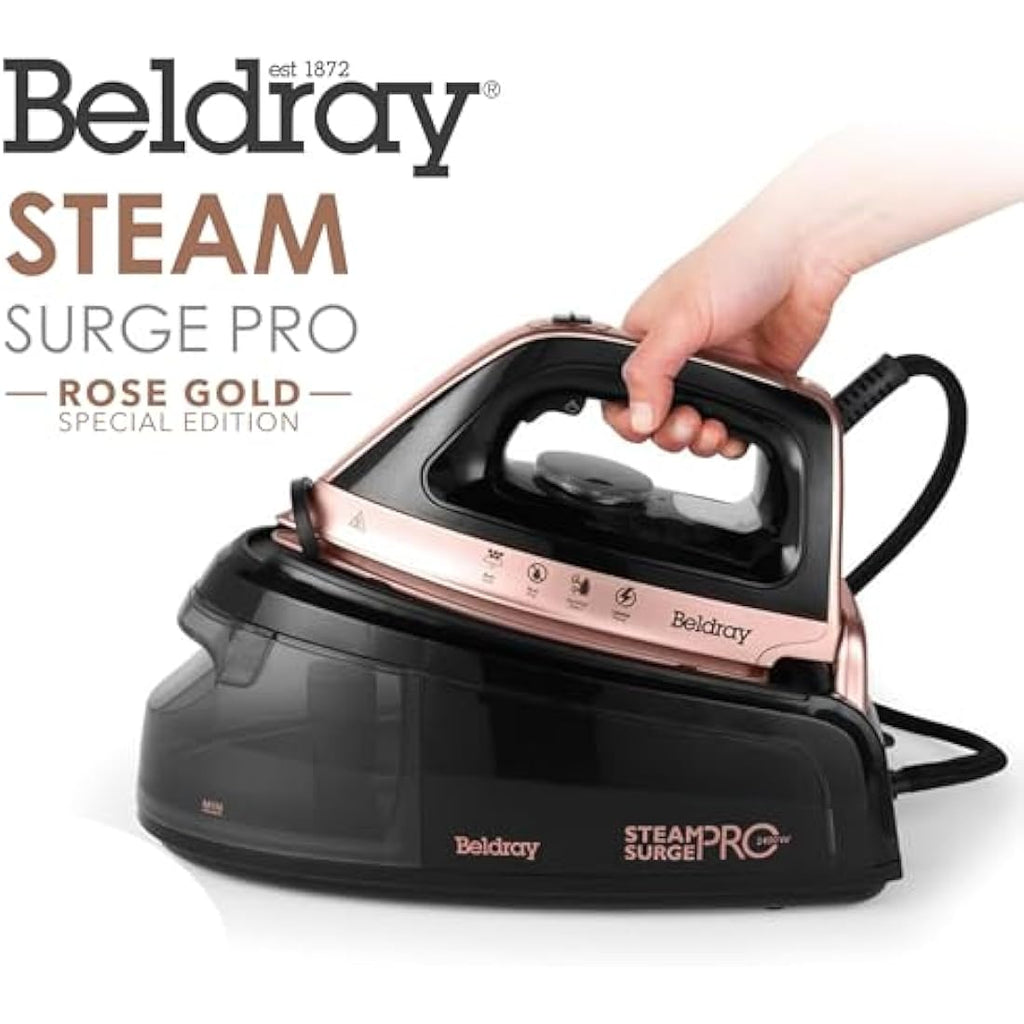 Beldray Steam Generator Iron – 2400W Rose Gold with 1.2L Water Tank