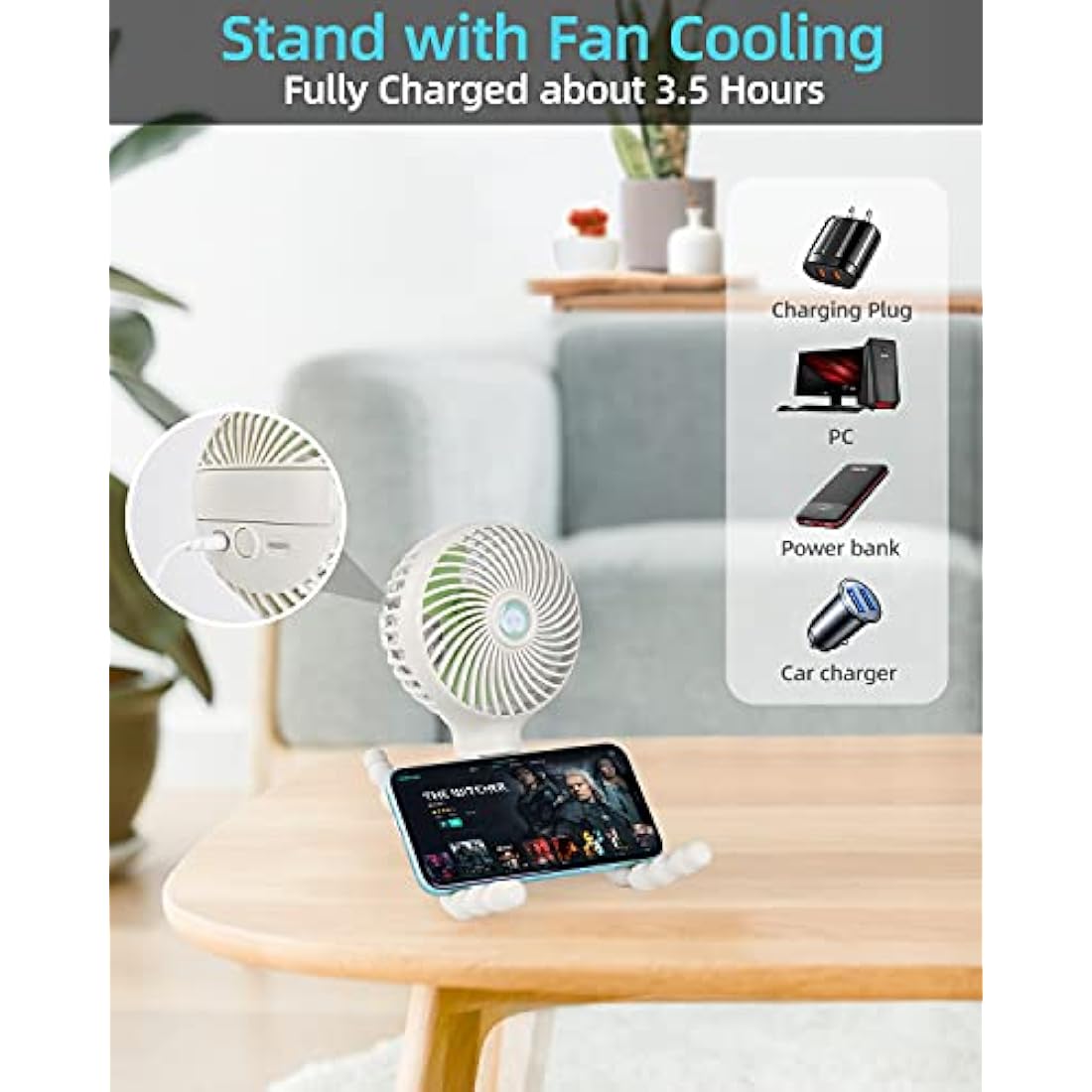 Stroller Fan – Rechargeable Clip-on Baby Fan with Flexible Tripod
