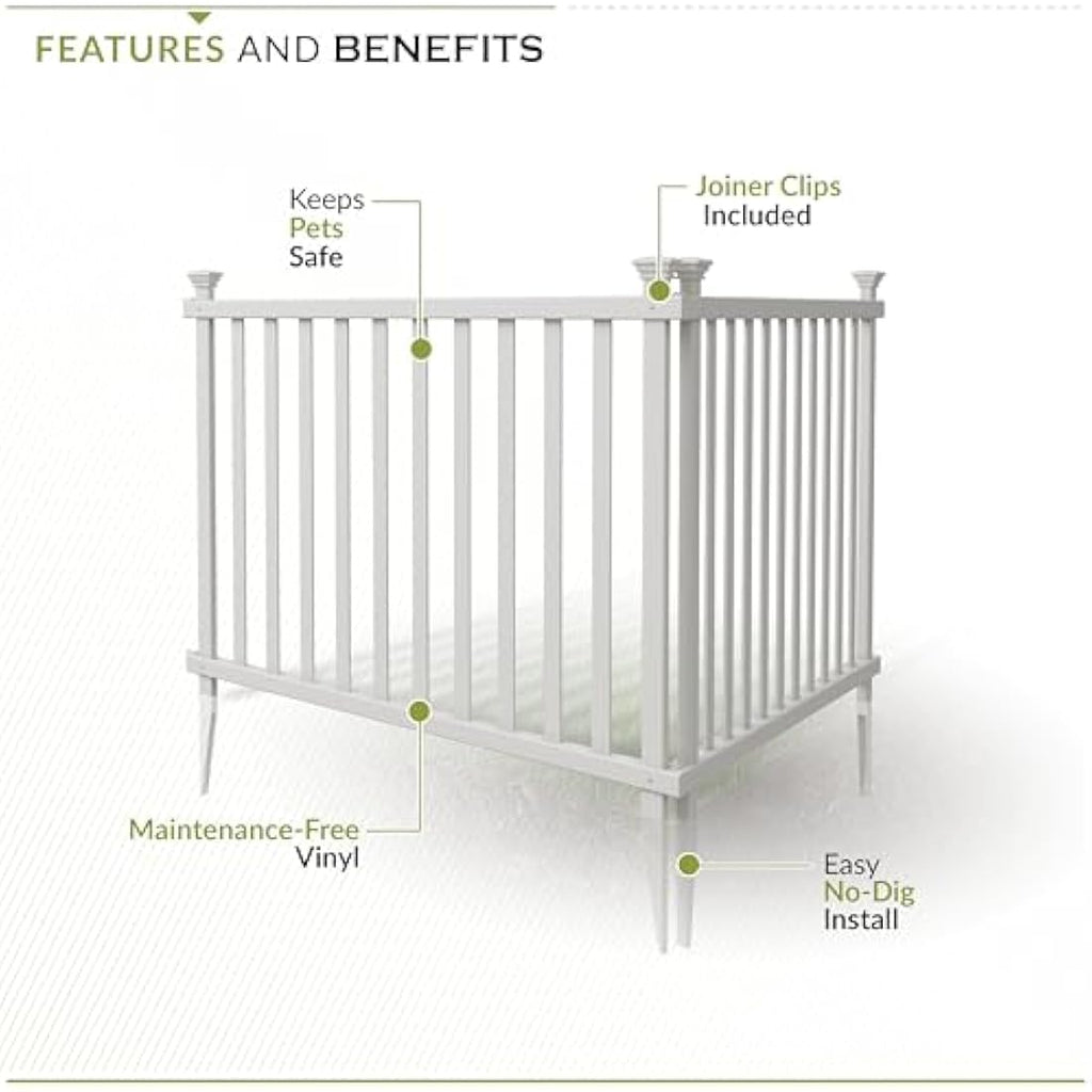 Zippity No Dig Baskenridge White Vinyl Garden Fence - 36in H x 42in W (2-Pack)