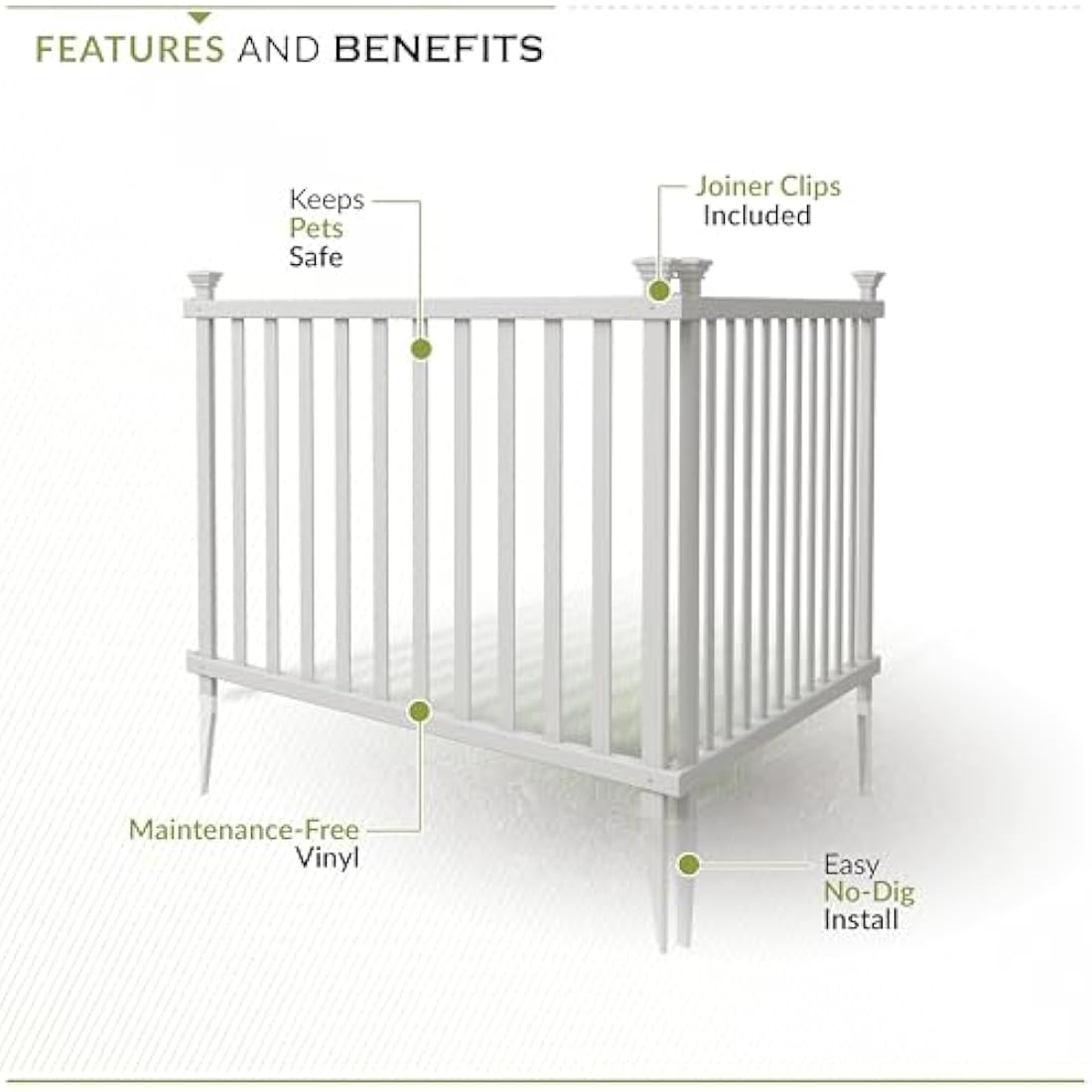 Zippity No Dig Baskenridge White Vinyl Garden Fence - 36in H x 42in W (2-Pack)