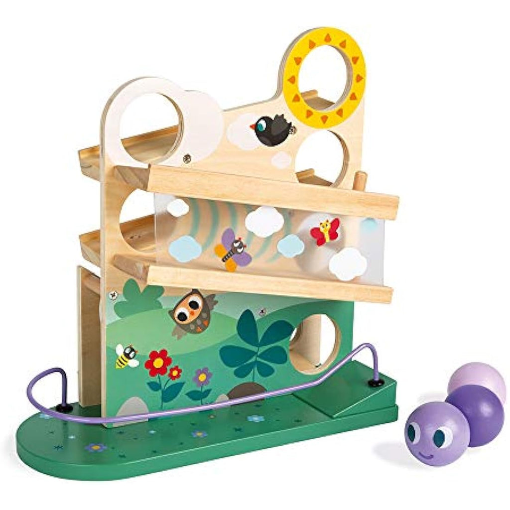 Janod Wooden Caterpillar Ball Track – Toddler Sensory & Motor Toy
