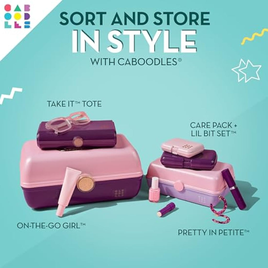 Caboodles Pretty in Petite Makeup Organizer – Two-Tone White Travel Case