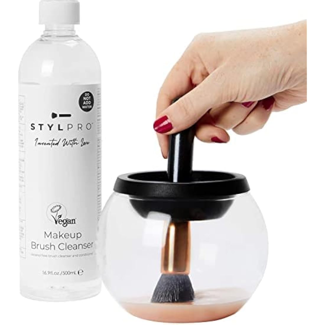 STYLPRO Makeup Brush Cleanser – 2x 500ml Vegan & Alcohol-Free Liquid