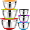 HaWare Stainless Steel Mixing Bowls Set of 6 | Non-Slip Nesting Bowls