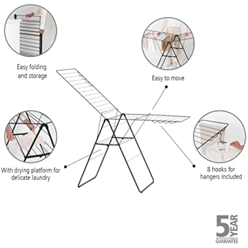 Brabantia HangOn Laundry Drying Rack – 25m Foldable Clothes Horse