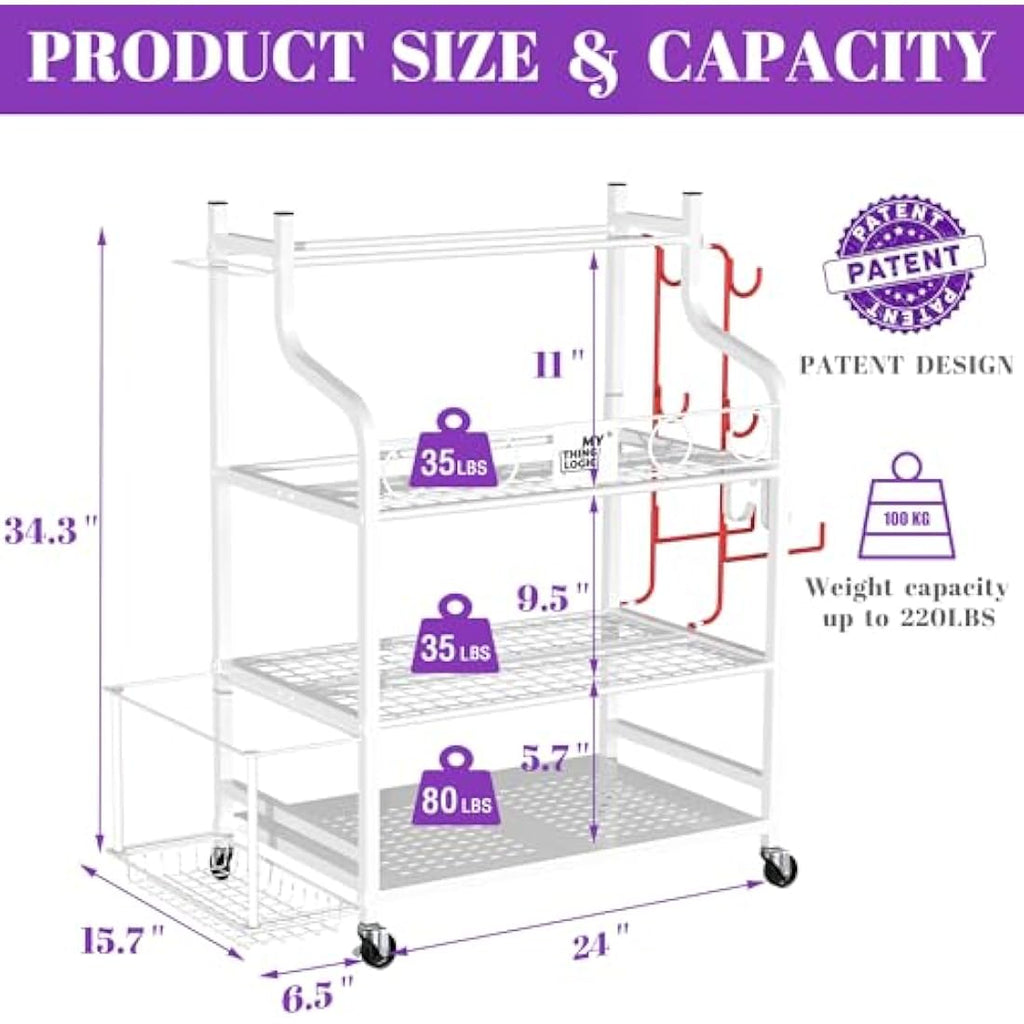 Mythinglogic Home Gym Storage Rack – Rolling Weight Rack for Yoga Mats
