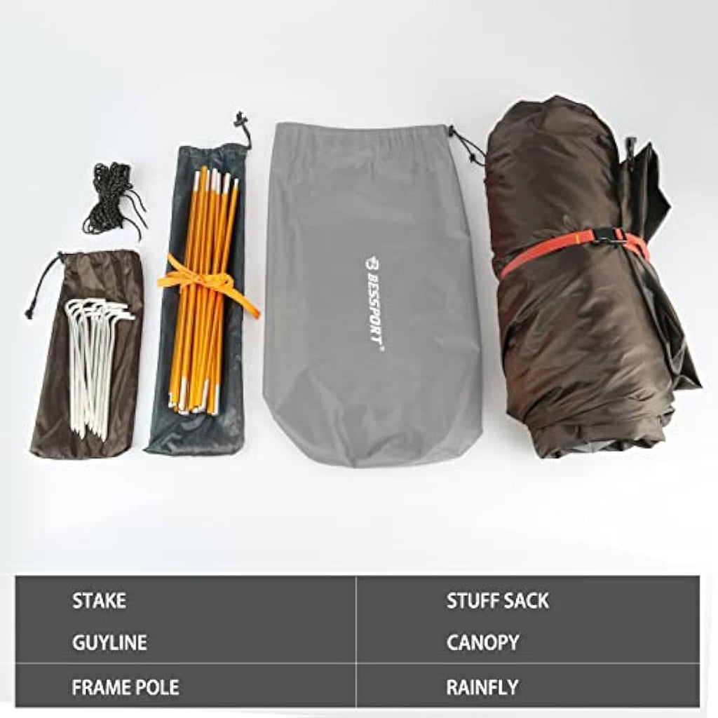 Bessport 2-Person Ultralight Backpacking Tent | Waterproof Dome Tent