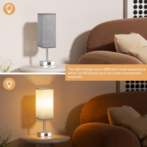 Aooshine Touch Bedside Lamps Set of 2 | 3-Way Dimmable USB-C Table Lamps