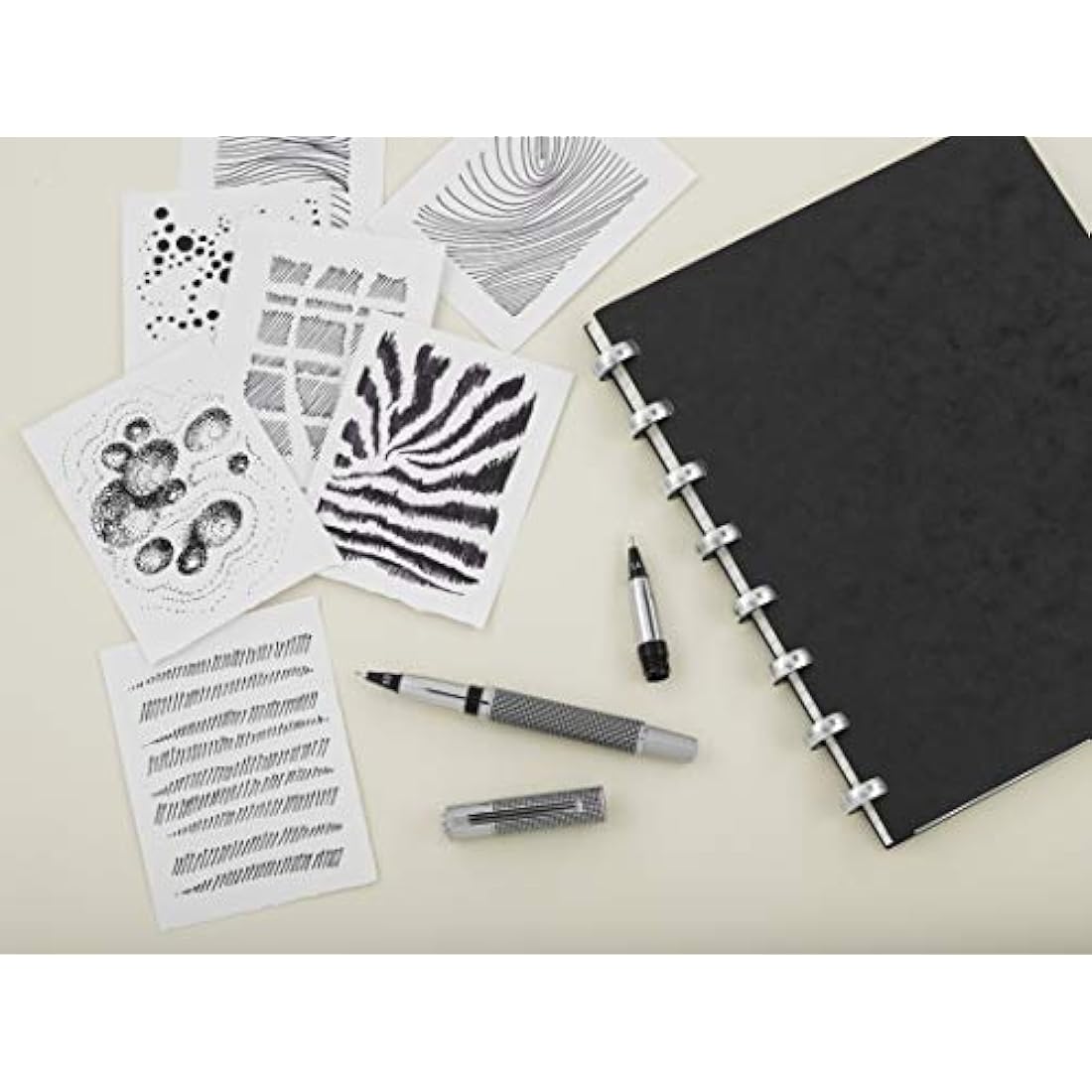Yookers Metis Refillable Fibre Pen | Satin Chrome Black Grid | 1.0mm