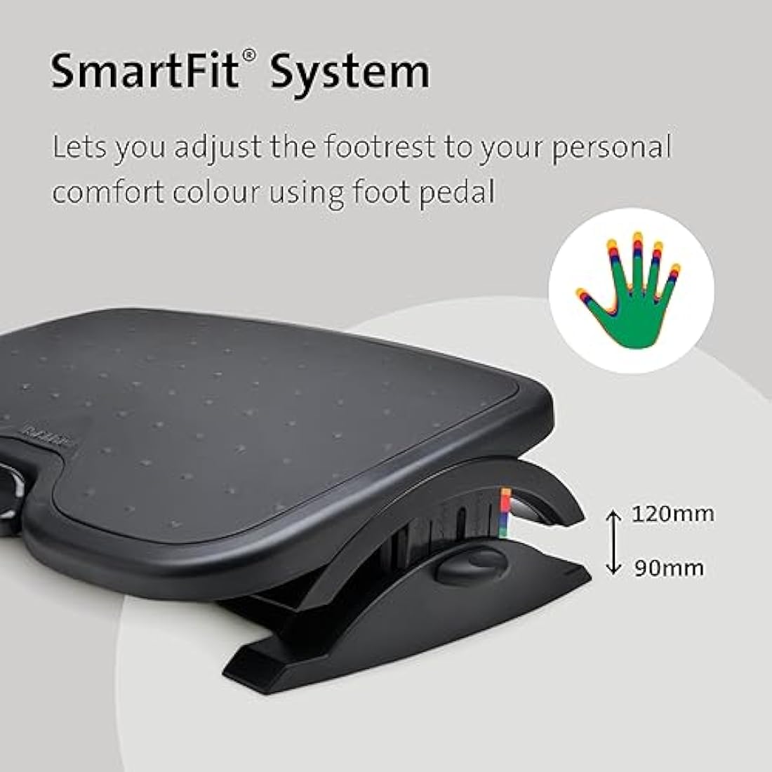 Kensington SoleMate Plus Adjustable Ergonomic Foot Rest – Black