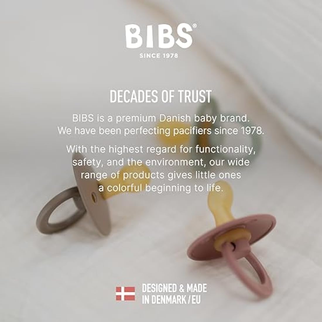 BIBS Colour Pacifier 2-Pack | Natural Rubber Latex | Size 1 (0-6m)