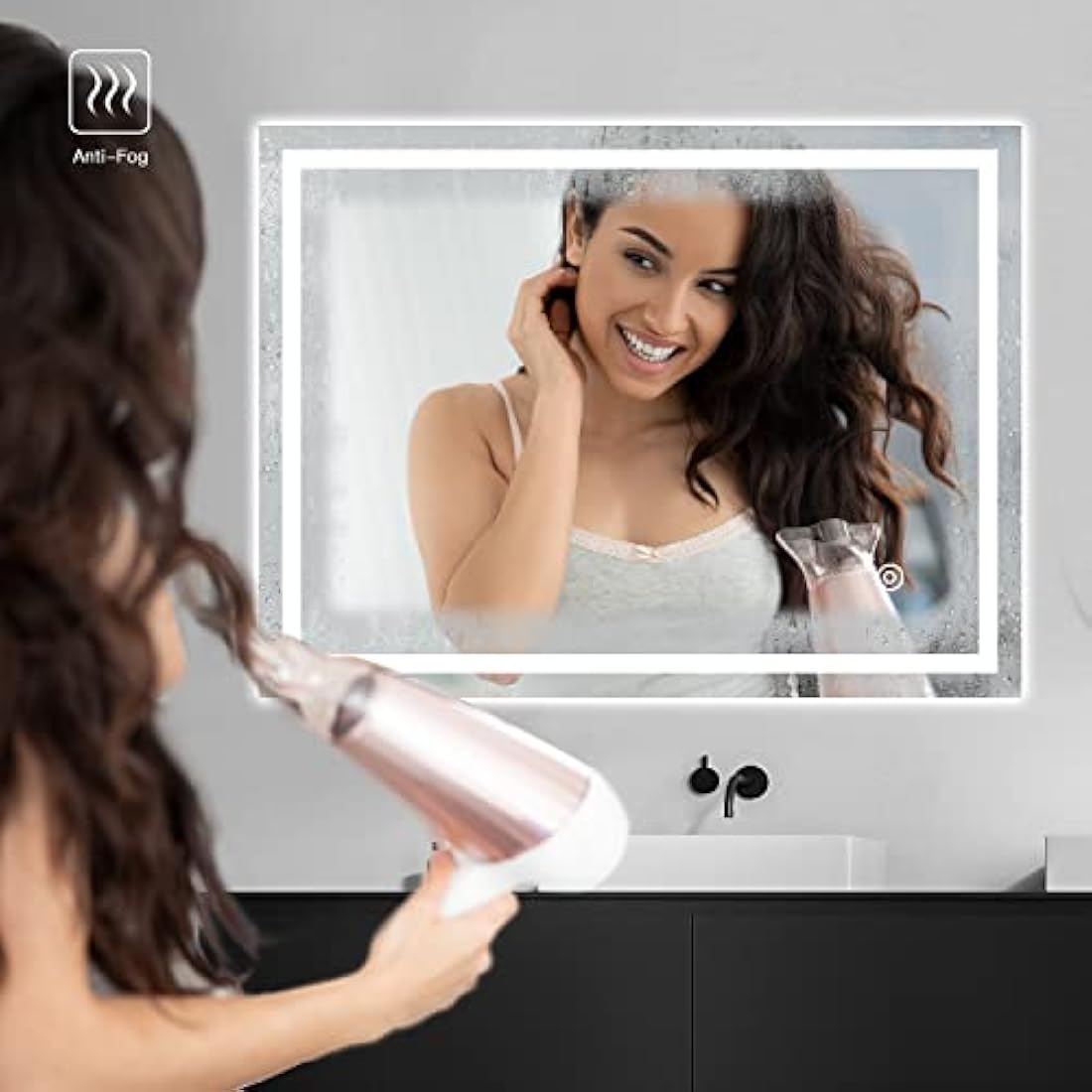 Dripex LED Bathroom Mirror – 500x700mm Anti-Fog Wall Mounted Vanity