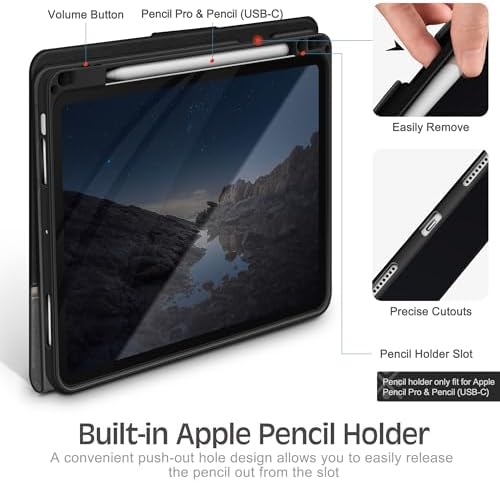 KingBlanc iPad Air 13 inch Case (M3/M2) - Vegan Leather Stand Cover