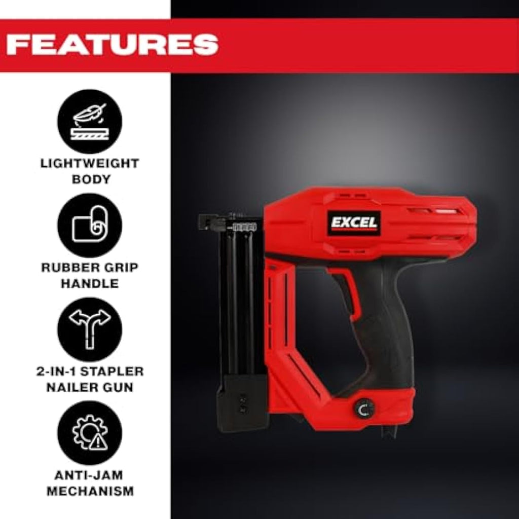 Excel 2-in-1 Electric Stapler Nailer Gun | 18 Gauge Heavy Duty 240V