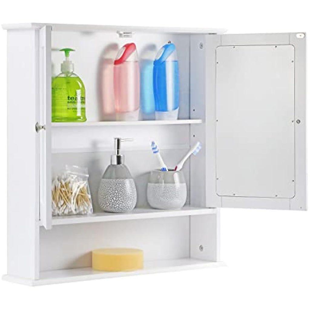 Taylor & Brown White Double Mirrored Door Bathroom Wall Cabinet