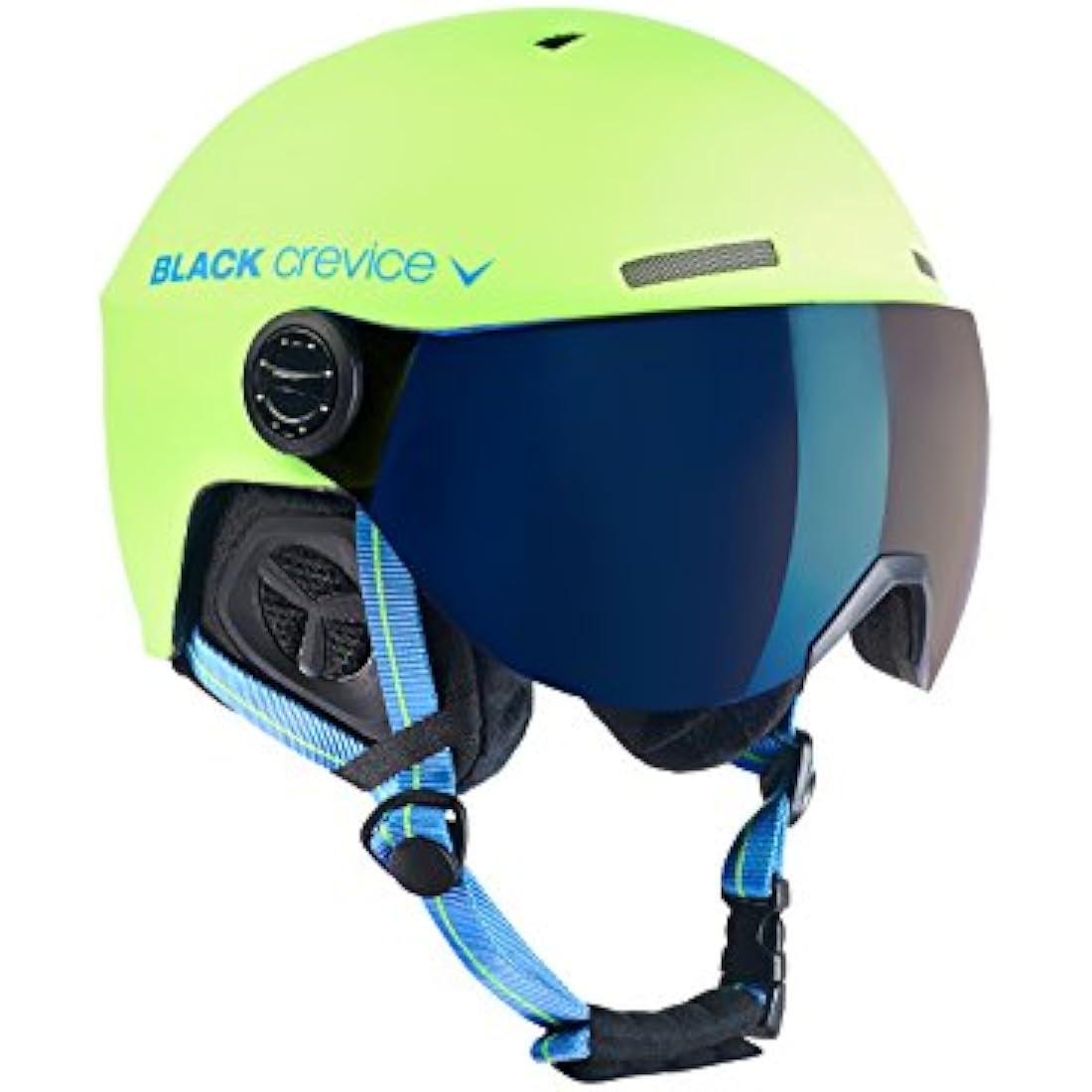 Black Crevice Gstaad Ski Helmet – Pilot Style Visor Helmet for Adults