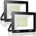 YIQIBRO 100W LED Floodlight 2 Pack – 10000LM 6500K IP67 Waterproof