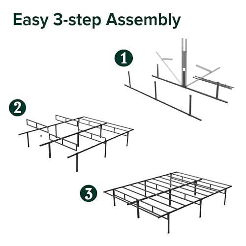 ZINUS Justin Metal Single Bed Frame | 90x190cm Steel Slat Support