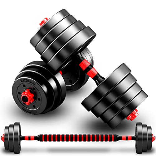 BCBIG Adjustable Dumbbells & Barbell Set | 10KG Home Gym Weights Pair