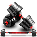 BCBIG Adjustable Dumbbells & Barbell Set | 10KG Home Gym Weights Pair