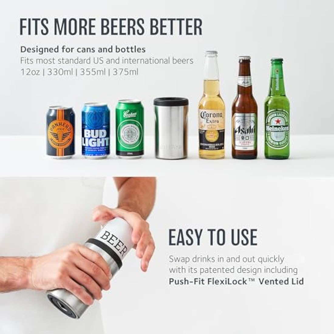 Huski Beer Cooler 2.0 – Triple Insulated Stainless Steel Can Holder