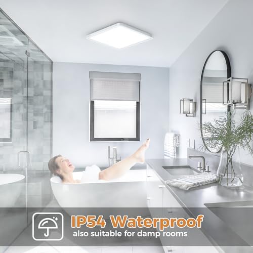 Slochi LED Ceiling Light 4-Pack | IP54 Waterproof Square Flush Mount