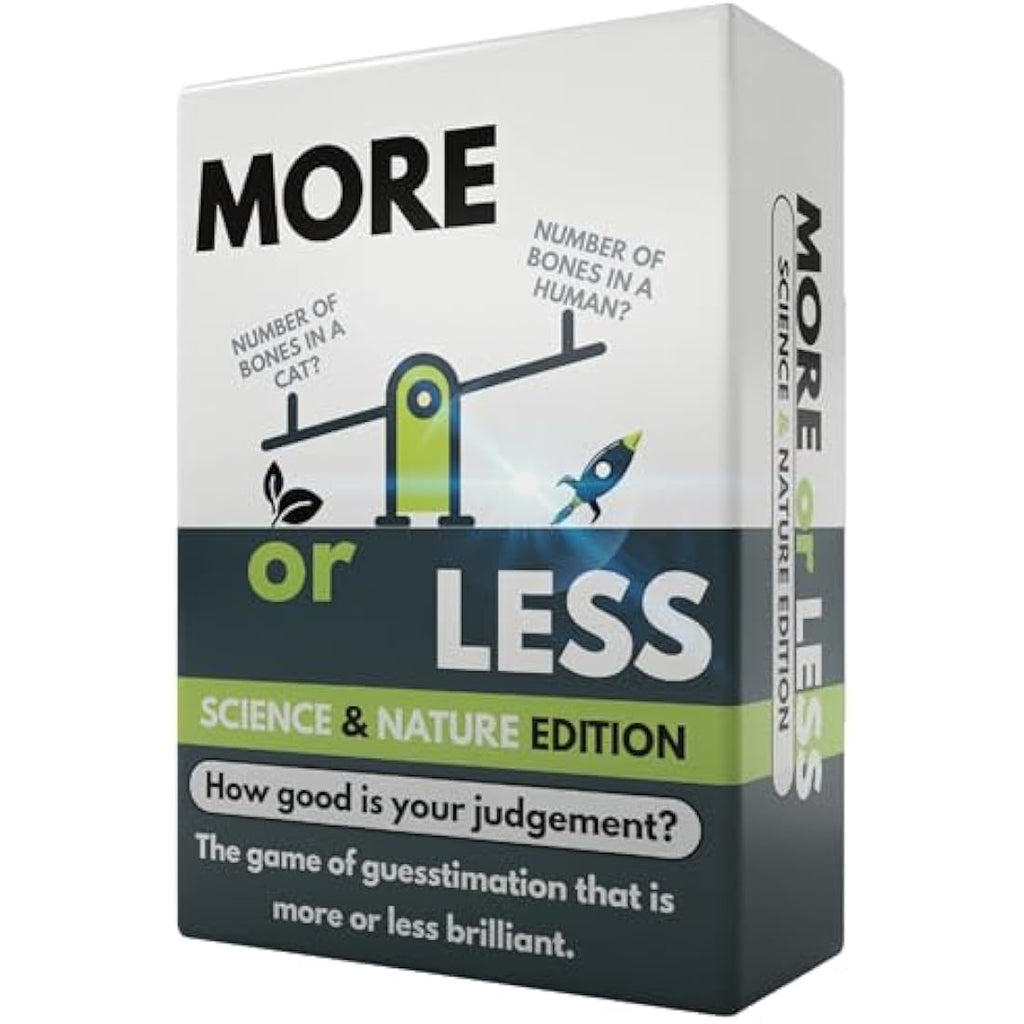 More or Less Science & Nature Trivia Card Game – Educational Travel Game